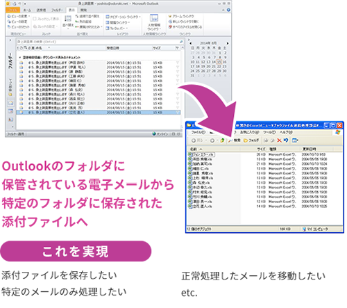 ＠驚きで電子メールの添付ファイルを一括で保存する