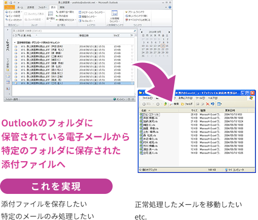 ＠驚きで電子メールの添付ファイルを一括で保存する