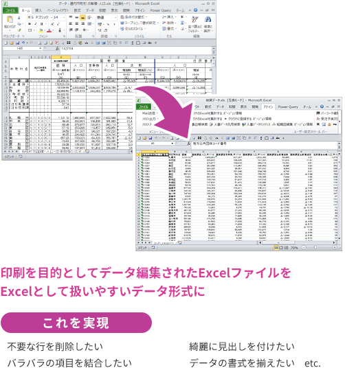 ＠驚きでExcelのデータを異なる形式に変換する